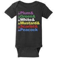 Clue Character Name Stack Game Pieces Baby Bodysuit