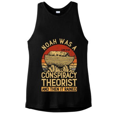 Conservative Christian Noah Was A Conspiracy Theorist Ladies PosiCharge Tri-Blend Wicking Tank
