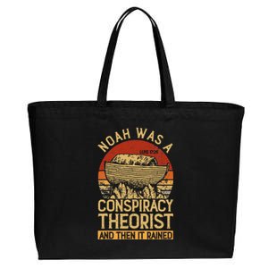 Conservative Christian Noah Was A Conspiracy Theorist Cotton Canvas Jumbo Tote