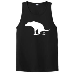 Camiseta Cagando No Comunismo Cachorro Defecando Estampa PosiCharge Competitor Tank