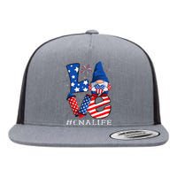 CNA Certified Nursing Assistant LOVE 4th of july Gnome USA Flat Bill Trucker Hat