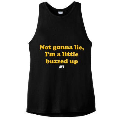 Campeche Collective Not Gonna Lie IM A Little Buzzed Up Ladies PosiCharge Tri-Blend Wicking Tank