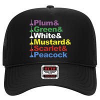 Clue Character Name Stack Game Pieces Big High Crown Mesh Back Trucker Hat