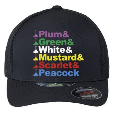 Clue Character Name Stack Game Pieces Big Flexfit Unipanel Trucker Cap