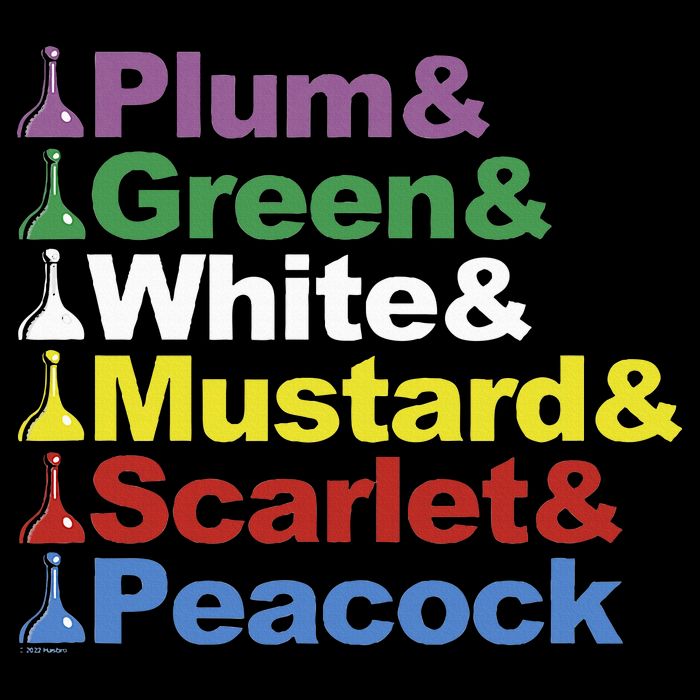Clue Character Name Stack Game Pieces Big Full-Length Apron With Pockets