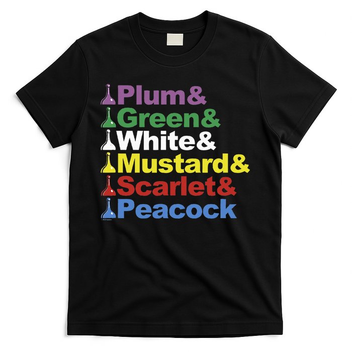 Clue Character Name Stack Game Pieces Big T-Shirt