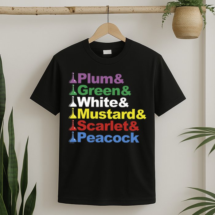 Clue Character Name Stack Game Pieces Big T-Shirt