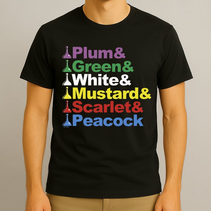 Clue Character Name Stack Game Pieces Big T-Shirt