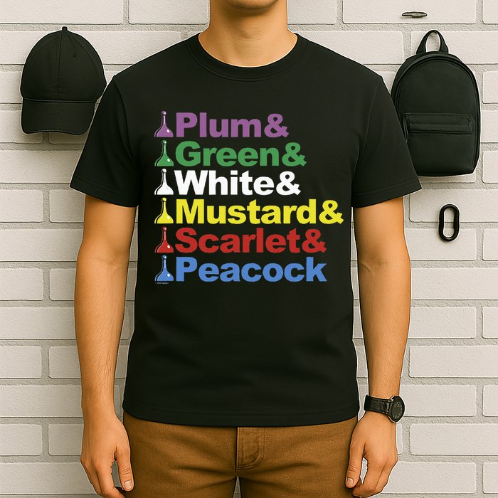Clue Character Name Stack Game Pieces Big T-Shirt