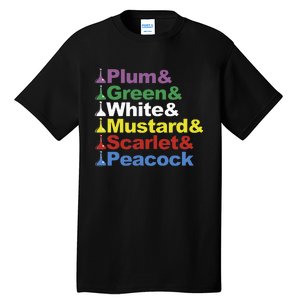 Clue Character Name Stack Game Pieces Big Tall T-Shirt