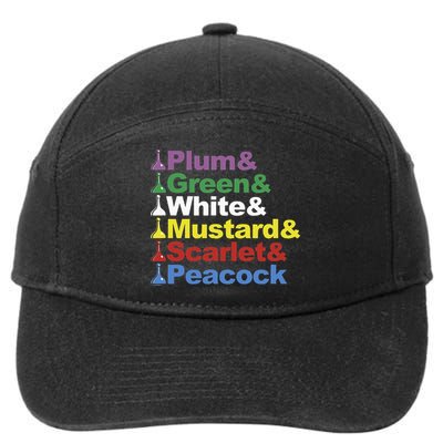 Clue Character Name Stack Game Pieces Big 7-Panel Snapback Hat