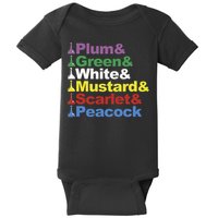 Clue Character Name Stack Game Pieces Big Baby Bodysuit