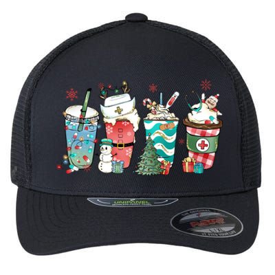 Christmas Coffee Nurse Latte Cozy Winter Xmas Coffee Lover Flexfit Unipanel Trucker Cap