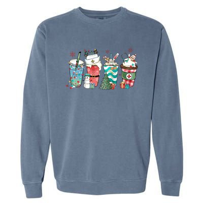 Christmas Coffee Nurse Latte Cozy Winter Xmas Coffee Lover Garment-Dyed Sweatshirt