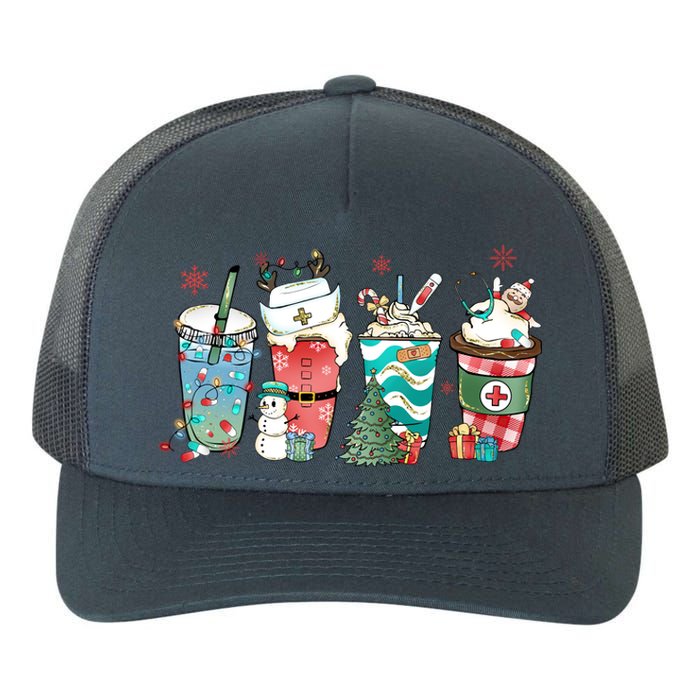 Christmas Coffee Nurse Latte Cozy Winter Xmas Coffee Lover Yupoong Adult 5-Panel Trucker Hat