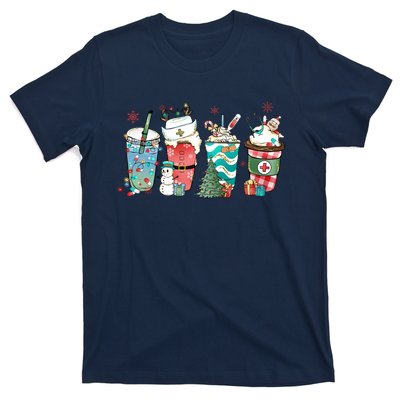 Christmas Coffee Nurse Latte Cozy Winter Xmas Coffee Lover T-Shirt