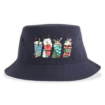 Christmas Coffee Nurse Latte Cozy Winter Xmas Coffee Lover Sustainable Bucket Hat