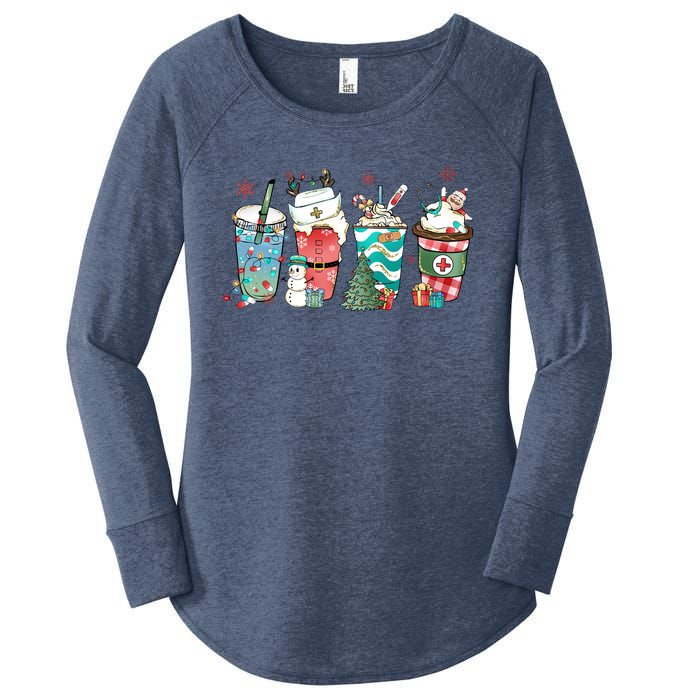 Christmas Coffee Nurse Latte Cozy Winter Xmas Coffee Lover Women's Perfect Tri Tunic Long Sleeve Shirt