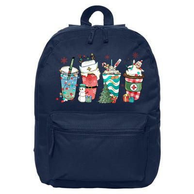 Christmas Coffee Nurse Latte Cozy Winter Xmas Coffee Lover 16 in Basic Backpack