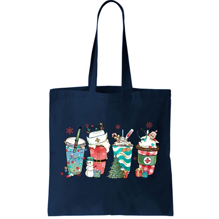 Christmas Coffee Nurse Latte Cozy Winter Xmas Coffee Lover Tote Bag