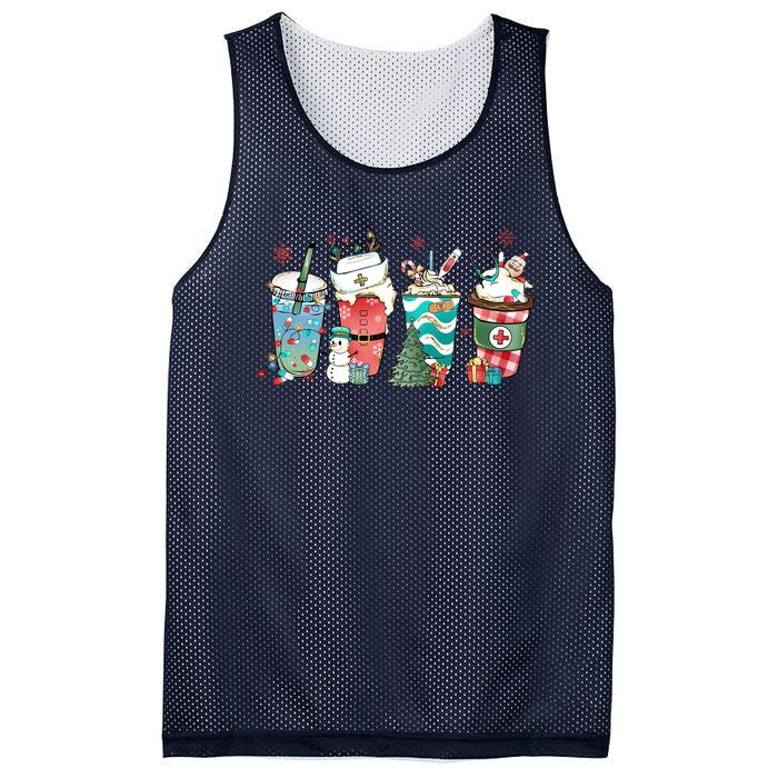 Christmas Coffee Nurse Latte Cozy Winter Xmas Coffee Lover Mesh Reversible Basketball Jersey Tank