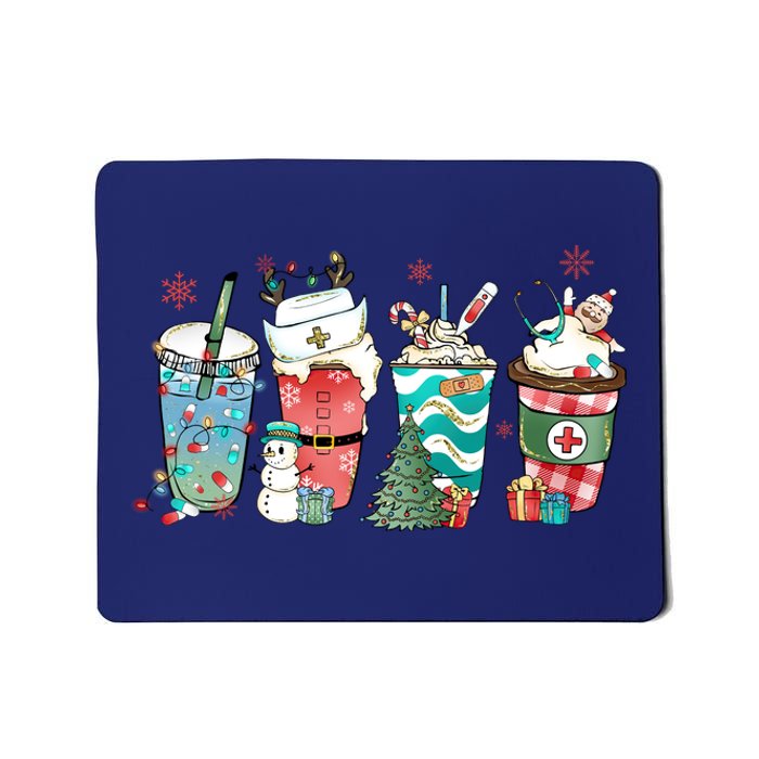 Christmas Coffee Nurse Latte Cozy Winter Xmas Coffee Lover Mousepad