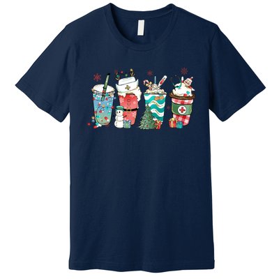 Christmas Coffee Nurse Latte Cozy Winter Xmas Coffee Lover Premium T-Shirt