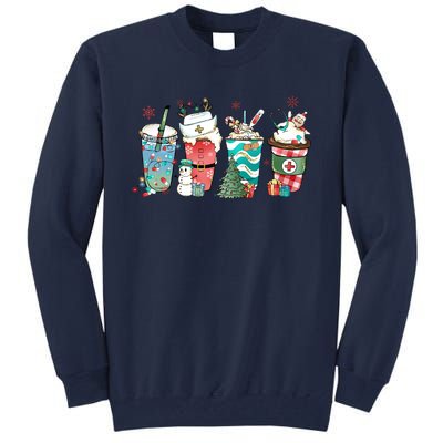 Christmas Coffee Nurse Latte Cozy Winter Xmas Coffee Lover Tall Sweatshirt