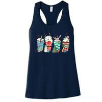 Christmas Coffee Nurse Latte Cozy Winter Xmas Coffee Lover Women's Racerback Tank