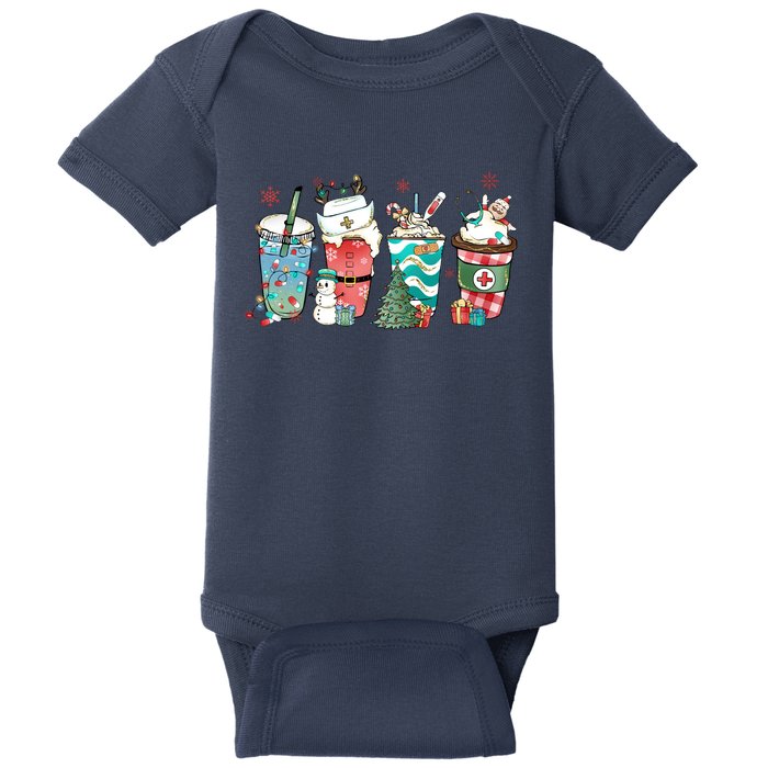 Christmas Coffee Nurse Latte Cozy Winter Xmas Coffee Lover Baby Bodysuit