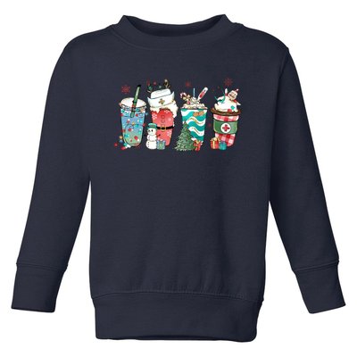 Christmas Coffee Nurse Latte Cozy Winter Xmas Coffee Lover Toddler Sweatshirt