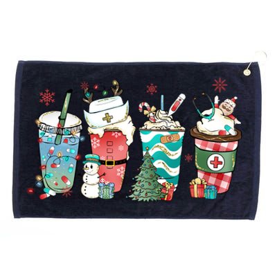 Christmas Coffee Nurse Latte Cozy Winter Xmas Coffee Lover Grommeted Golf Towel