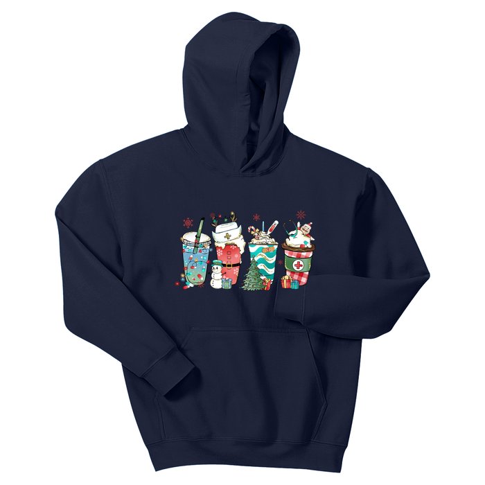 Christmas Coffee Nurse Latte Cozy Winter Xmas Coffee Lover Kids Hoodie