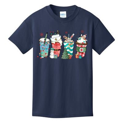 Christmas Coffee Nurse Latte Cozy Winter Xmas Coffee Lover Kids T-Shirt