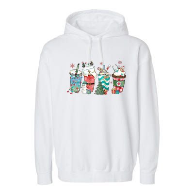 Christmas Coffee Nurse Latte Cozy Winter Xmas Coffee Lover Garment-Dyed Fleece Hoodie