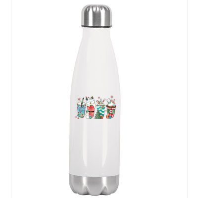 Christmas Coffee Nurse Latte Cozy Winter Xmas Coffee Lover Stainless Steel Insulated Water Bottle