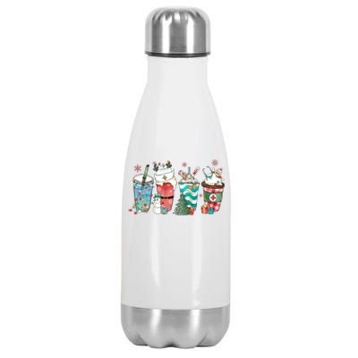 Christmas Coffee Nurse Latte Cozy Winter Xmas Coffee Lover Stainless Steel Insulated Water Bottle