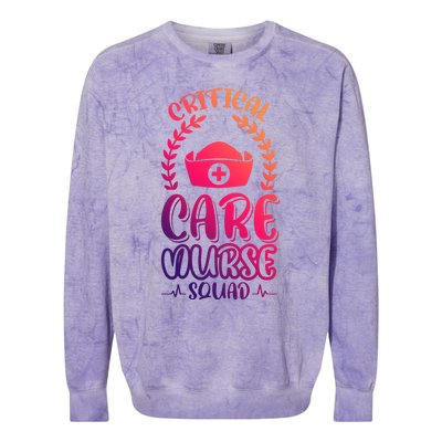 Critical Care Nurse Squad Funny Gift Colorblast Crewneck Sweatshirt