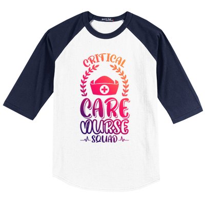 Critical Care Nurse Squad Funny Gift Baseball Sleeve Shirt