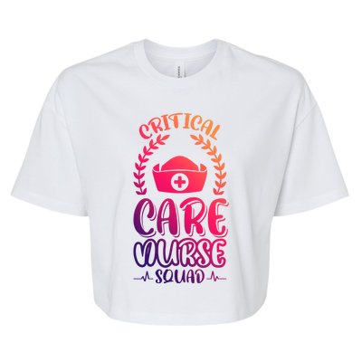 Critical Care Nurse Squad Funny Gift Bella+Canvas Jersey Crop Tee