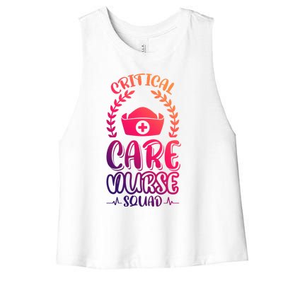 Critical Care Nurse Squad Funny Gift Women's Racerback Cropped Tank