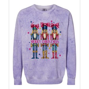 Cute Coquette Nutcracker Squad Merry Christmas Pajama Colorblast Crewneck Sweatshirt