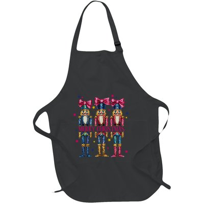 Cute Coquette Nutcracker Squad Merry Christmas Pajama Full-Length Apron With Pockets
