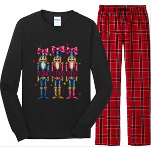 Cute Coquette Nutcracker Squad Merry Christmas Pajama Long Sleeve Pajama Set