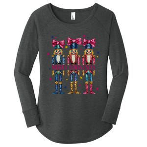 Cute Coquette Nutcracker Squad Merry Christmas Pajama Women's Perfect Tri Tunic Long Sleeve Shirt