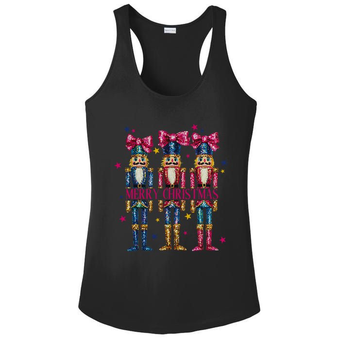 Cute Coquette Nutcracker Squad Merry Christmas Pajama Ladies PosiCharge Competitor Racerback Tank