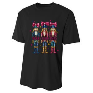 Cute Coquette Nutcracker Squad Merry Christmas Pajama Performance Sprint T-Shirt