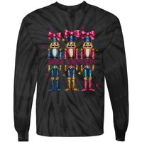 Cute Coquette Nutcracker Squad Merry Christmas Pajama Tie-Dye Long Sleeve Shirt