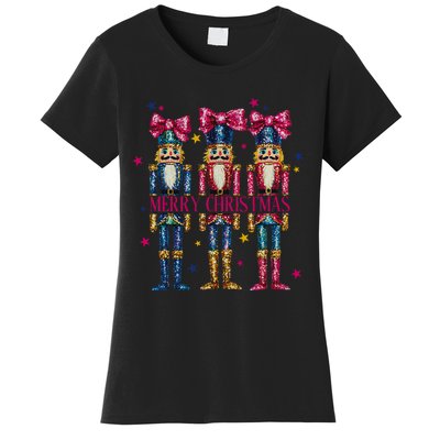 Cute Coquette Nutcracker Squad Merry Christmas Pajama Women's T-Shirt