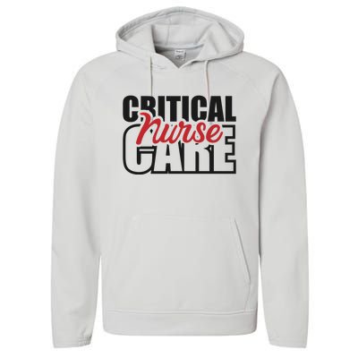 Critical Care Nurse Gift Performance Fleece Hoodie